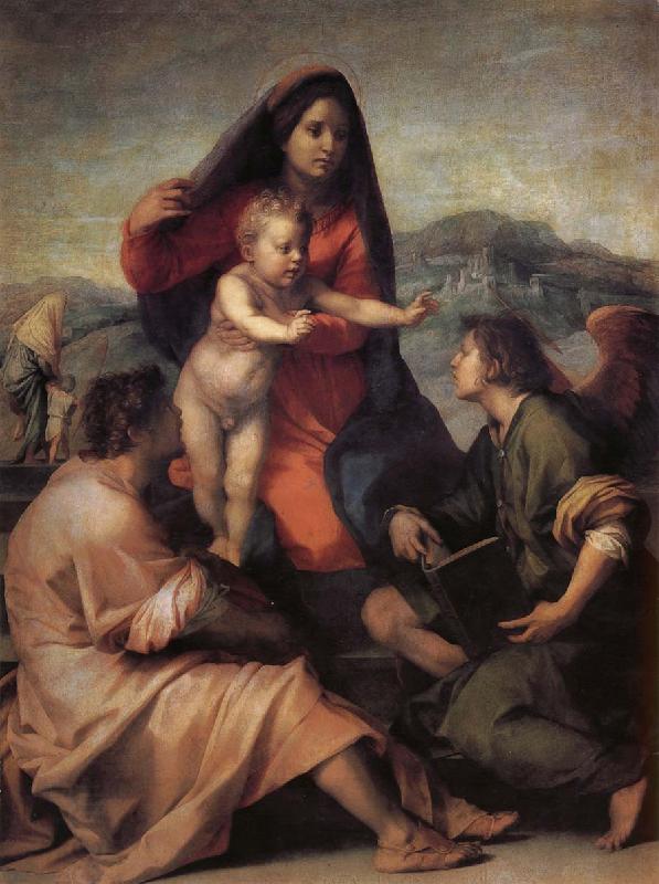 Andrea del Sarto Holy famil and angel oil painting picture